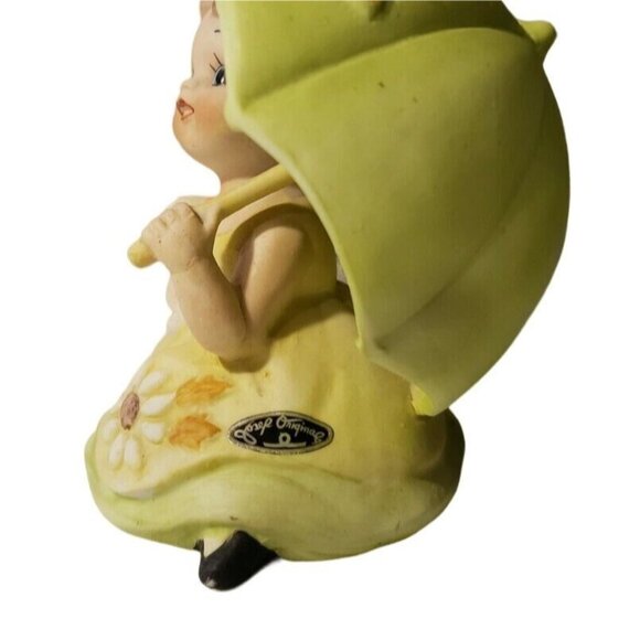 Vintage Josef Originals Happiness Is Rain Showers Girl Umbrella Puppy Figurine - Picture 7 of 8
